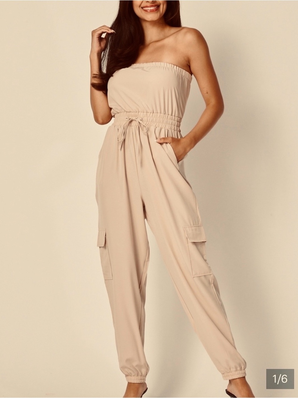 Strapless Cargo Jumpsuit
